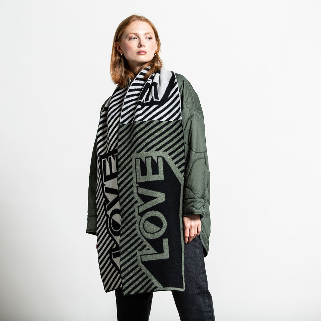 Green Thomas LOVE Logo Blanket scarf – OUR OWN PROJECTS