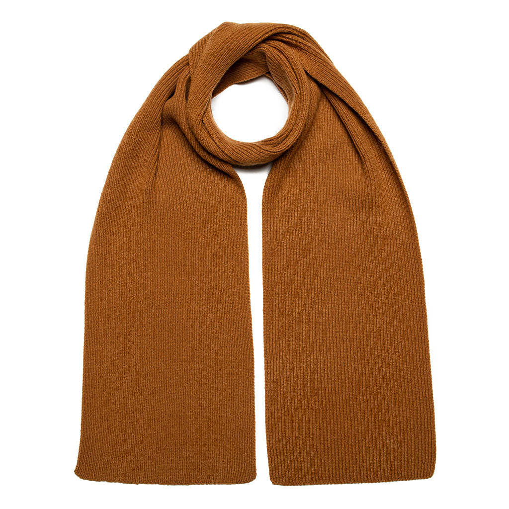 RIBBED SCARF TOFFEE