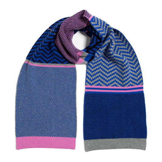 PIXEL BLANKET SCARF BLUE PINK