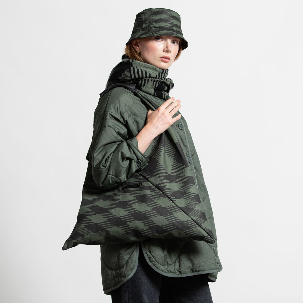 FOLD BAG KHAKI BLACK ARGYLE - GREEN THOMAS