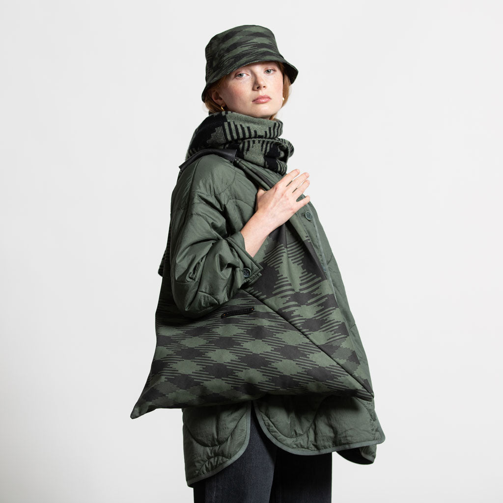 FOLD BAG KHAKI BLACK ARGYLE - GREEN THOMAS