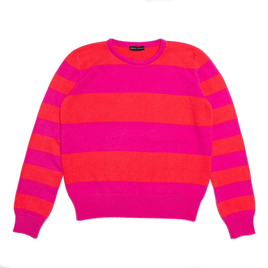 JUMPER RED PINK STRIPE - GREEN THOMAS